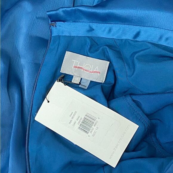 Theia Jodi Bishop Sleeve Faux-Wrap Shirtdress size 14 - Picture 11 of 13